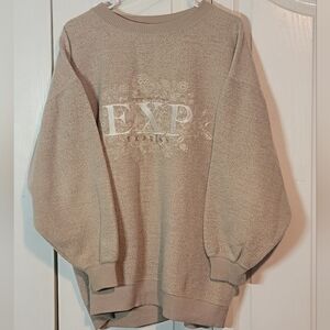 Express Athletique Sweatshirt. Embroidred Floral Design.  "Inside Out" Inspired